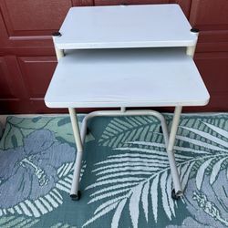 Rolling Computer Desk Cart W/ Adjustable Shelf