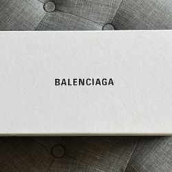 Balenciaga White Leather Pool Slides 