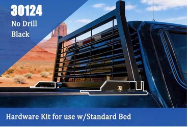 30124 Hardware Kit | for Use w/Standard Bed | Fits 2020-2025 Chevrolet Chevy Silverado GMC Sierra 2 HD | Black Powder Coat | No Drill Required