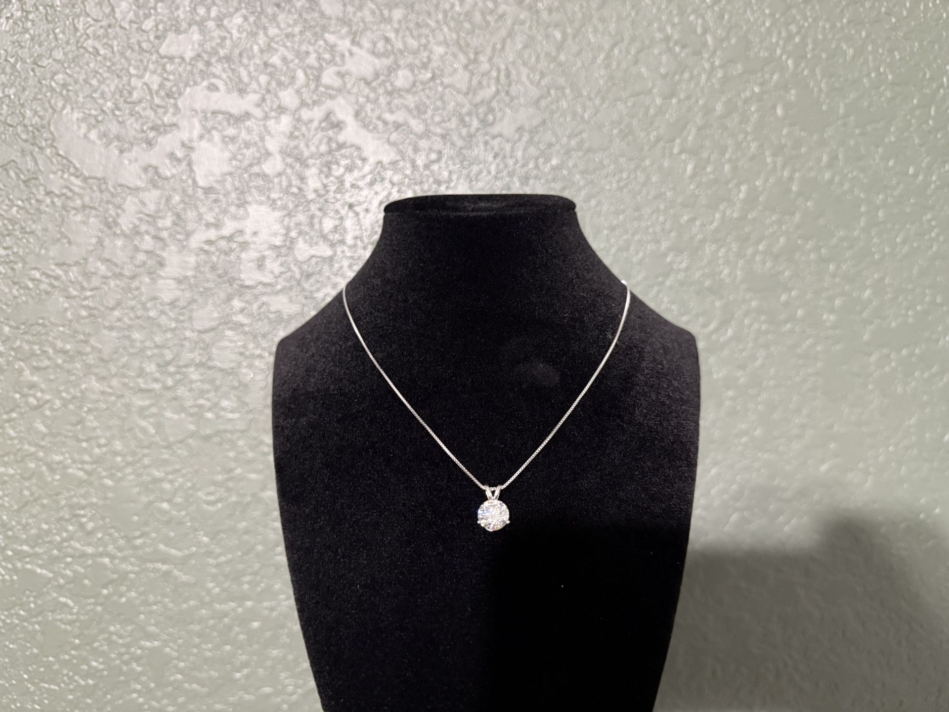 Sterling Silver Moissanite Pendant Necklace