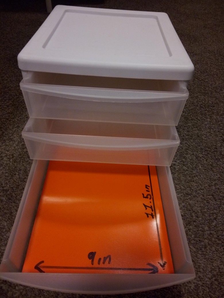 3 Drawer Unit (White) 12x9in