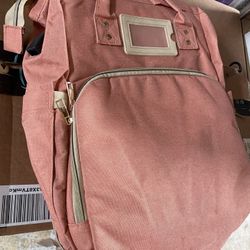 Mummy bag - Diaper Bag Travel Backpack Large Capacity Tote Shoulder Nappy Bag Organizer for Baby Care with Insulated Pockets Waterproof Fabric(Orange)