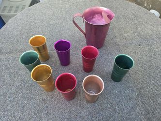 Aluminum Pitcher and tumbler set