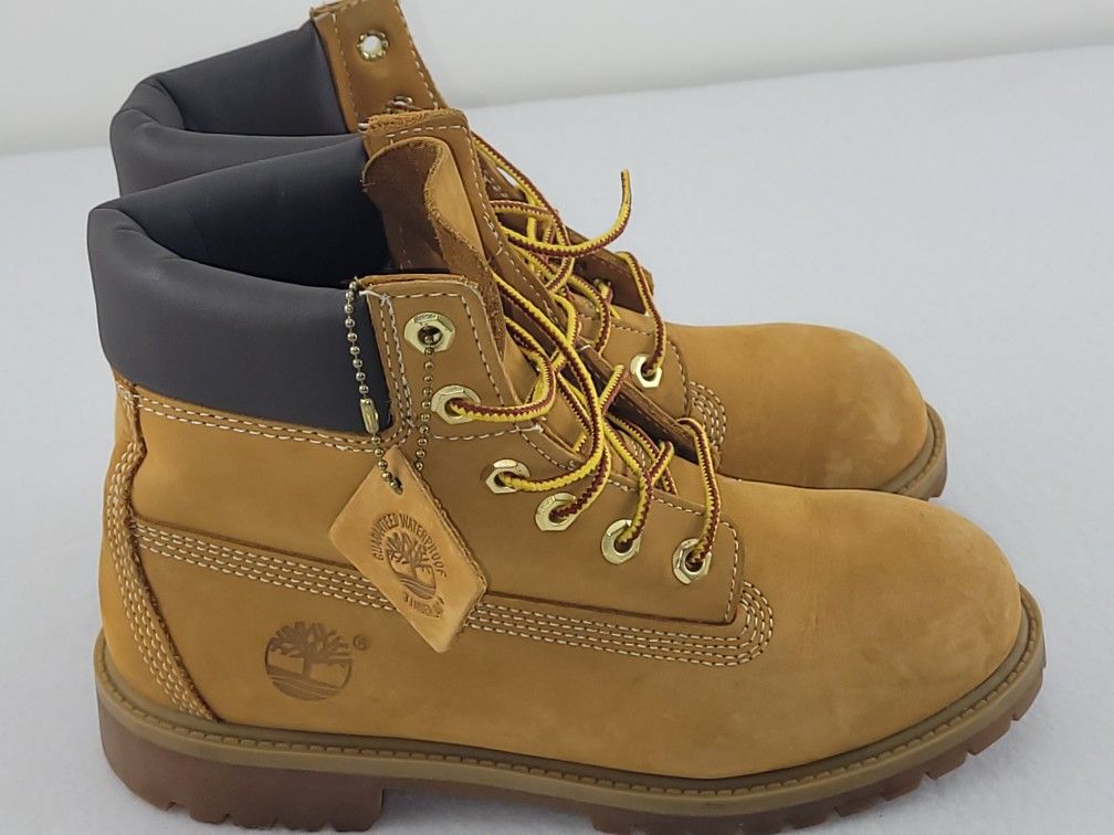 Timberland Boots Waterproof Nubuck Leather 12(contact info removed) Brown Tan Boys Size 4.5