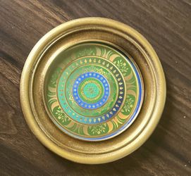 Circular Handmade Shri Yantra Trinket Tray