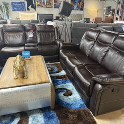Brown 2 Pc Sofa And Love Reclining Only $1299