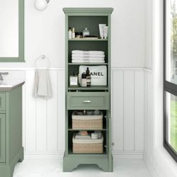 Decorators Collection
Sadie 20 in. W x 14 in. D x 65 in. H Green Freestanding Linen Cabinet