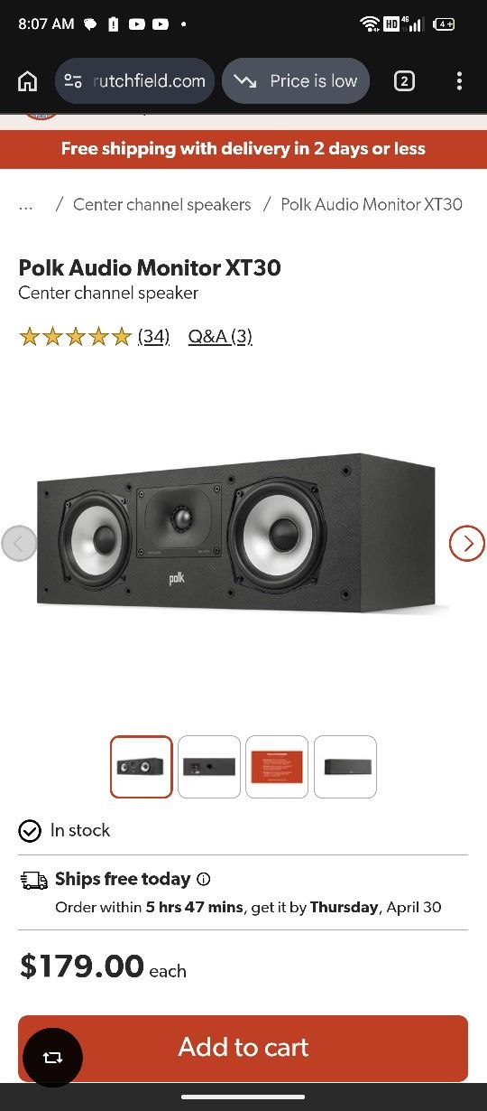 Polk Xt30 Center Channel