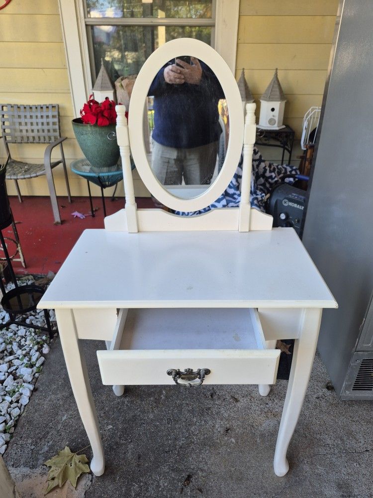 Nice Used Childs Wooden Mirror Stand.