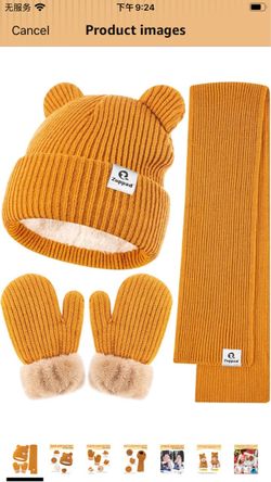 Zuppad Kids Winter Knit Hat Scarf Mittens Set