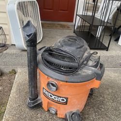 12 Gallon, Rigid Shop Vacuum With Attachments No Hose Porch Pick Up Orting