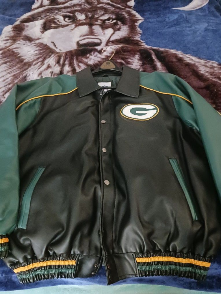 GreenBay Packers Leather Bomber Jacket