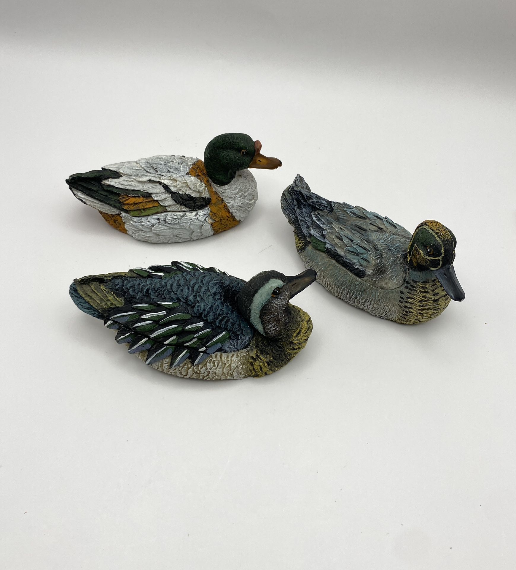 Vintage Mallard Duck Trinket Boxes All Different Designs and Extremely Detailed and Painted. LOVELY