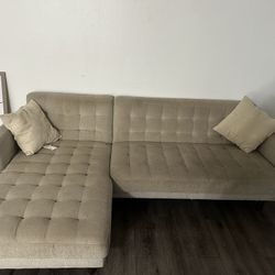 small tan sectional couch