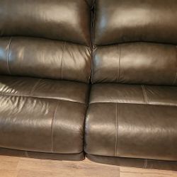 Power Reclining Genuine Leather Sofa