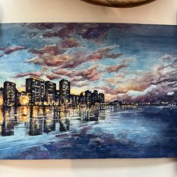 11 x 17 watercolor city art