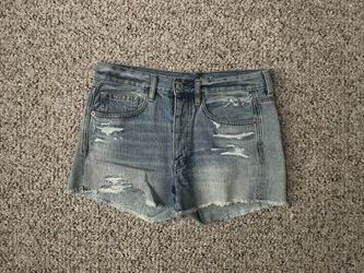 American Eagle light factory distressed jean shorts 28 6