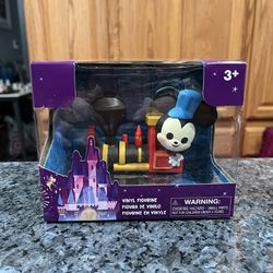 Disney Parks Mickey Mouse Train Engineer Vinyl Figure.  Brand New Box Factory Sealed 