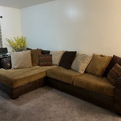 Brown Crocodile Leather Sectional Couch
