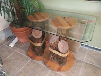 Professionally Handcrafted Nautical Pylon glass table