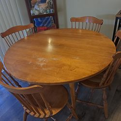 Wooden Dining Room Table & 4 Chairs