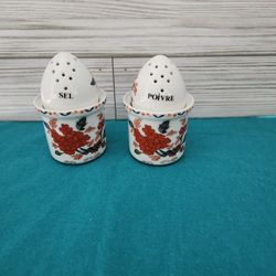 French Salt/Pepper Shakers With Egg Cups