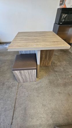 5-Piece Dining Table Set with Storage Ottoman - $99
