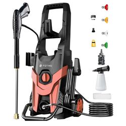 Enhanced Electric Pressure Washing Machine 2025, 4300 PSI 2.8 GPM with 4 Fast Connecting Nozzles, Inlet Hose and Filter Foam Cannon for Cars/Walls/Hom