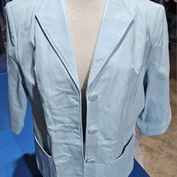 Terry Lewis Classic Luxuries Women's 3/4 Sleeve Leather Jacket - Size 2
