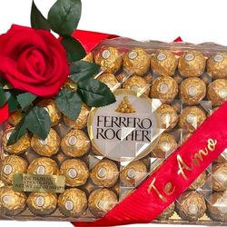 Chocolate Box With Ribbon And Artificial Flower