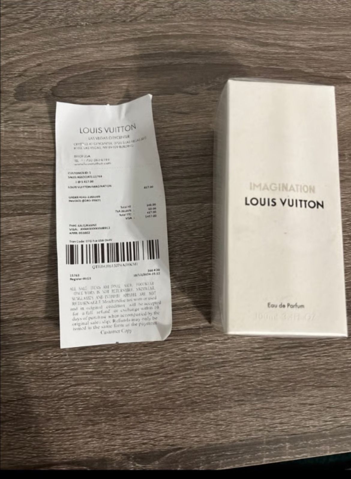 Louis Vuitton Imagination 100 ml with receipt 