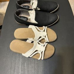 2 Pairs Shoes And Sandal Size 81/2( Euroshof Brand)