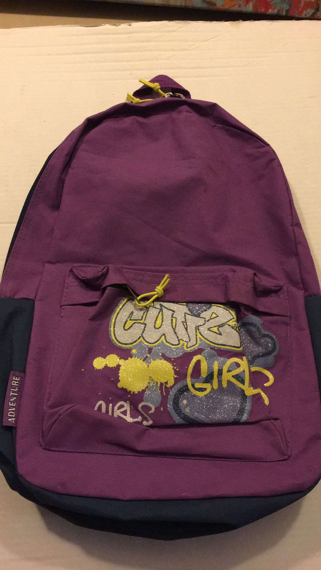 Girls backpack purple and black 14 x 18” what sweetheart
