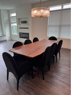 Walnut live-edge dining table or desk (8 chairs sold separately)