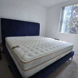 High-End King Bed + Mattress Set