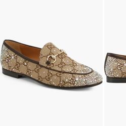 Gucci Jordan Horsebit Loafer With Swarovski Crystal 