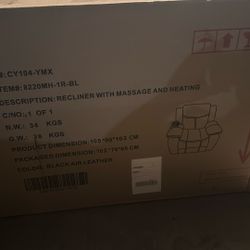  ⸻  Title: Brand New Recliner Chair w/ Massage & Heating – Black Leather - $399