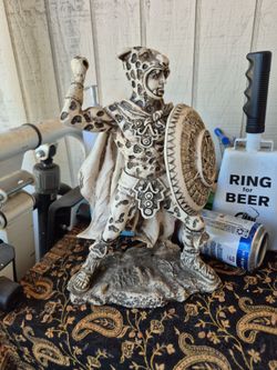 Aztec Jaguar Warrior Resin Figurine Statue