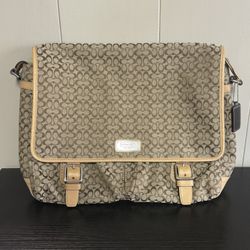 COACH SIGNATURE  VOYAGER  MONOGRAM  MESSENGER CROSSBODY  BAG