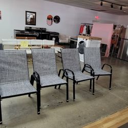 Gray Outdoor All Weather Chairs Set Of Four New Grand Prairie