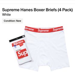 Supreme x Hanes Boxer Briefs (4 Pack) White, Size: One Size