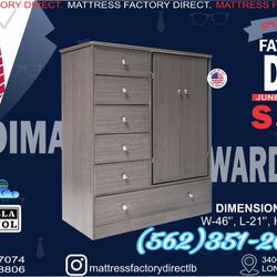 Pacoima Grey Wardrobe Dresser Ropero Closet New 