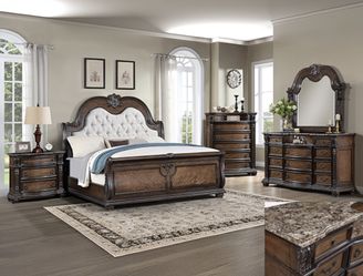 ELEGANT QUEEN BEDROOM SET. 5 PC. 