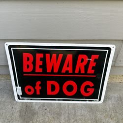 Beware Of Dog Sign 