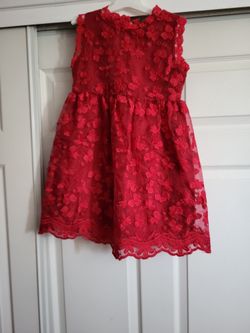 Girls Red Dress With Zipper