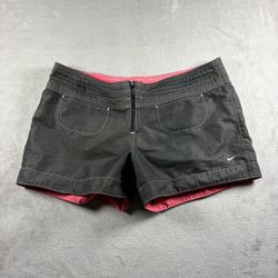 Vintage Nike Athletic Women’s Large L Gray Low Rise Zipper Shorts Running Y2K#2A