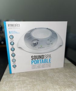 Homedics SoundSleep White Noise Sound Machine, Silver, Small Travel Sound Machine 