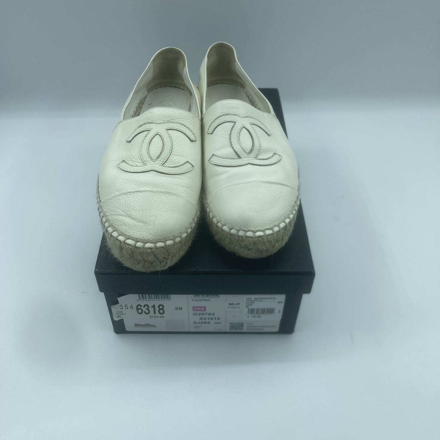CHANEL Suede Pearl CC Espadrilles 36 Pink 210150