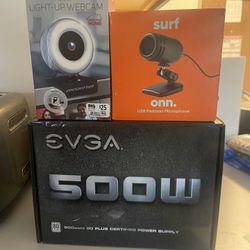 Computer Webcam, Microphone, And Power Supply