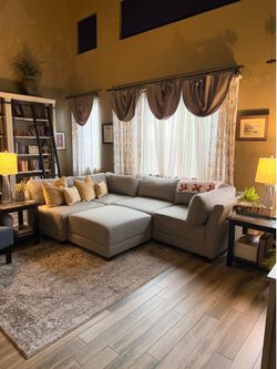 Jonathan Louis modular sectional and ottoman, 5 pieces